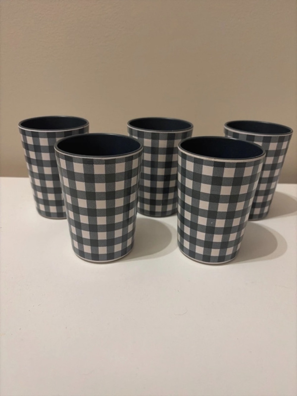 Hearth & Hand Check Melamine Tumbler - Set of 5